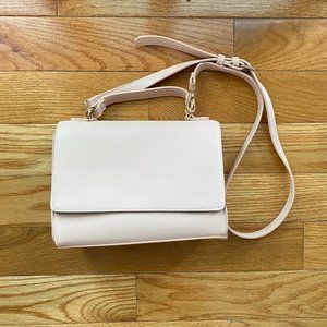 Pastel Pink Faux Leather Cross Body Bag